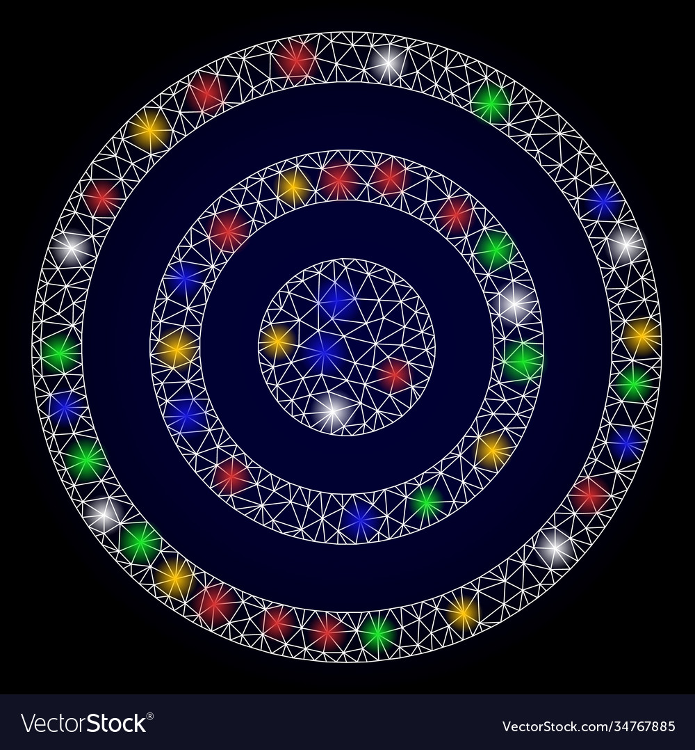 Flare net concentric circles with color glare Vector Image Flare net concentric circles with color glare
