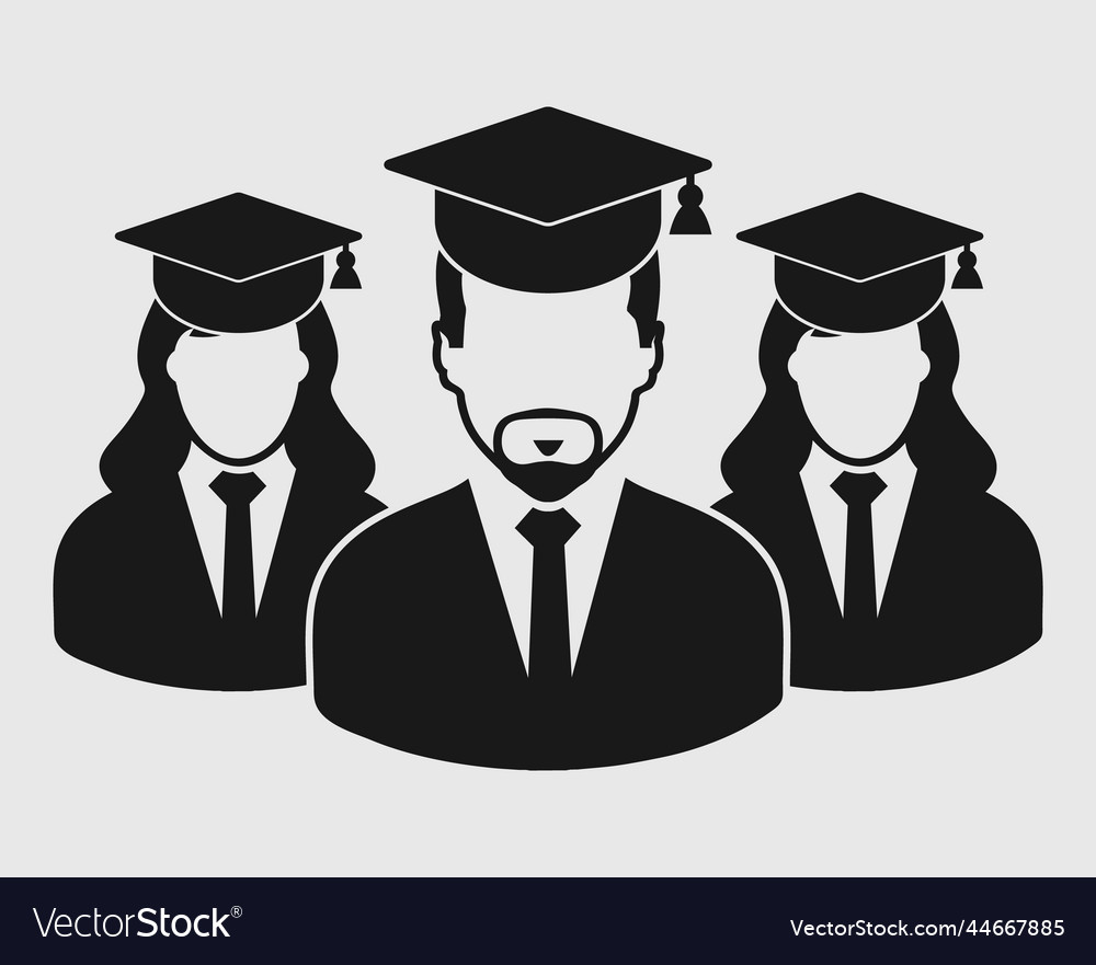 Graduate student team icon male and female Vector Image