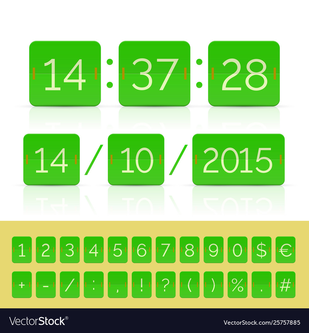 green flat countdown timer with flip calendar countdown calender