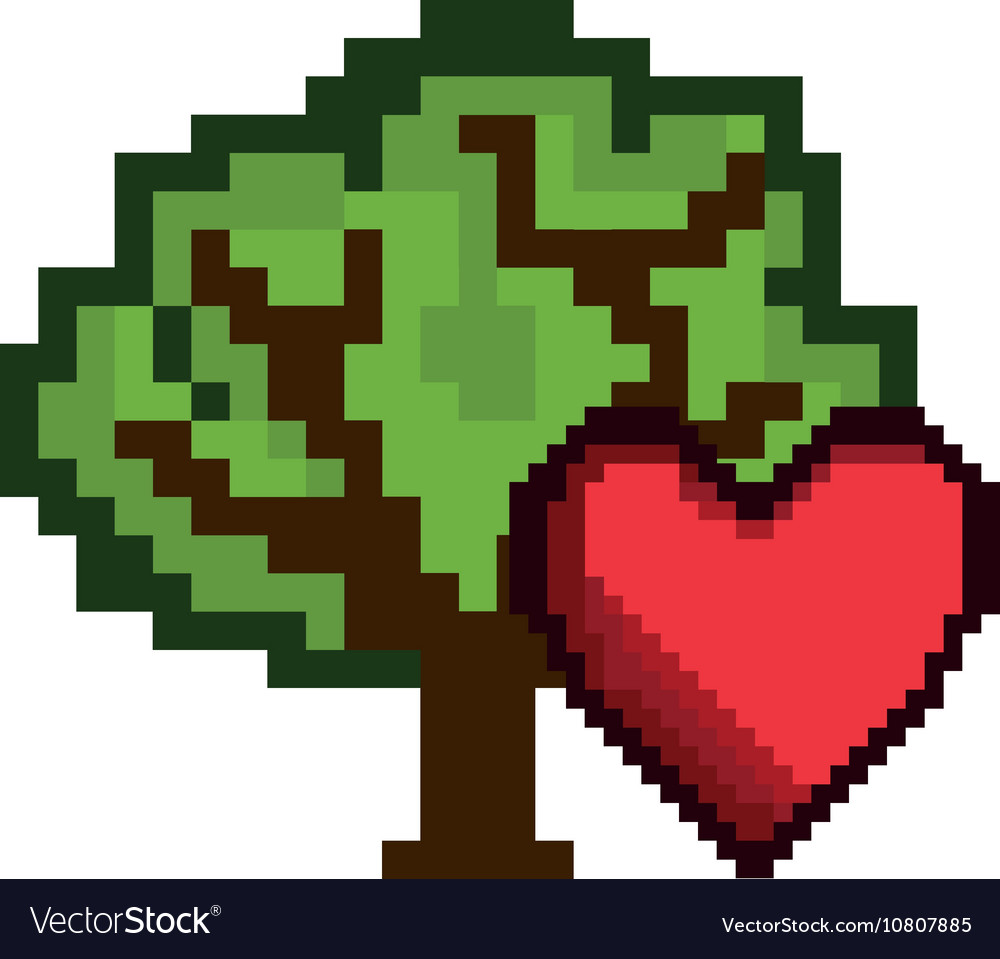 Herz und Baum Spiel Pixelfigur