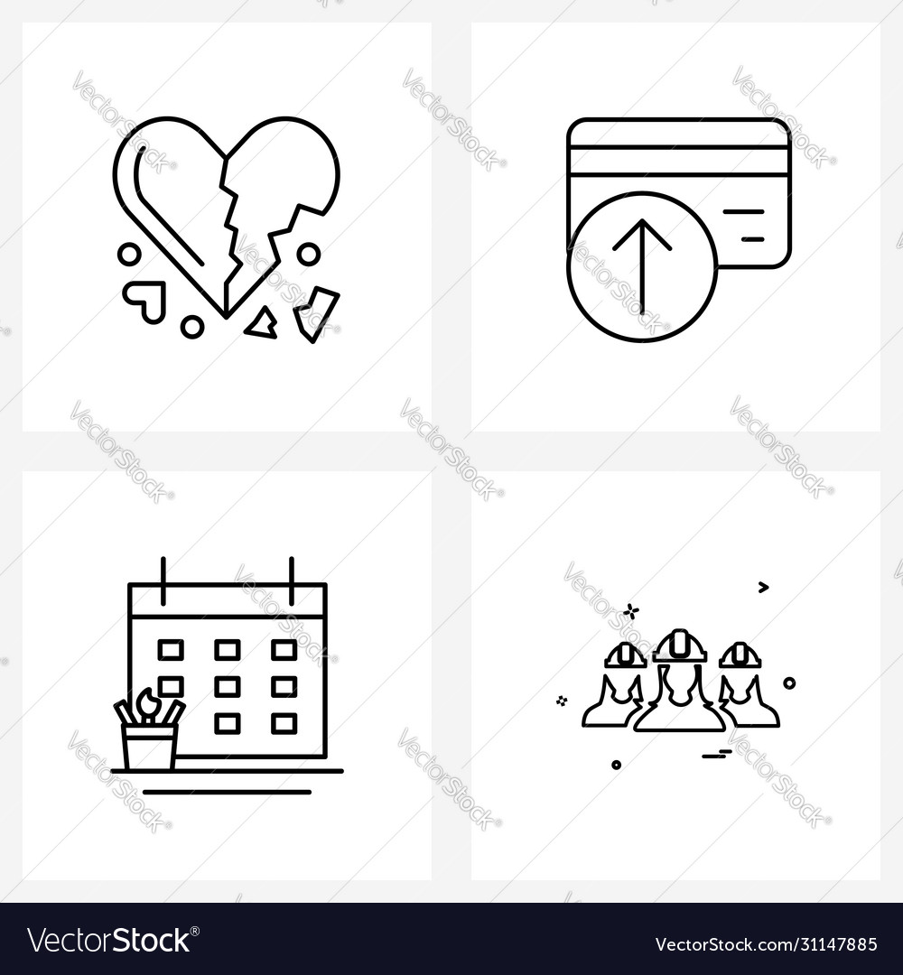 Isolated symbols set 4 simple line icons