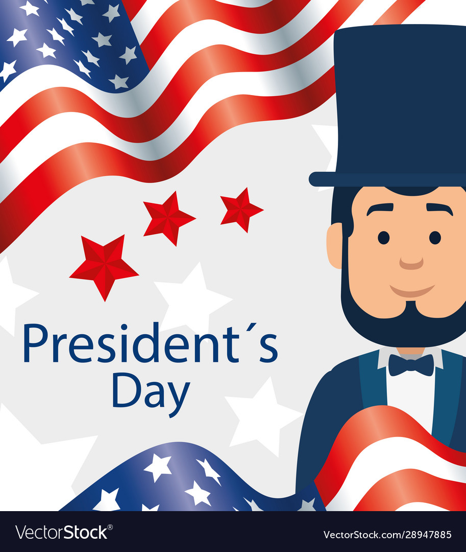 Man avatar cartoon usa happy presidents day Vector Image