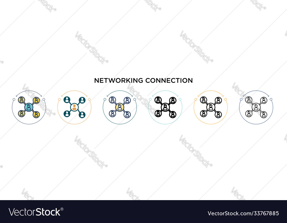 Networking connection icon in filled thin line Vector Image Networking connection icon in filled thin line