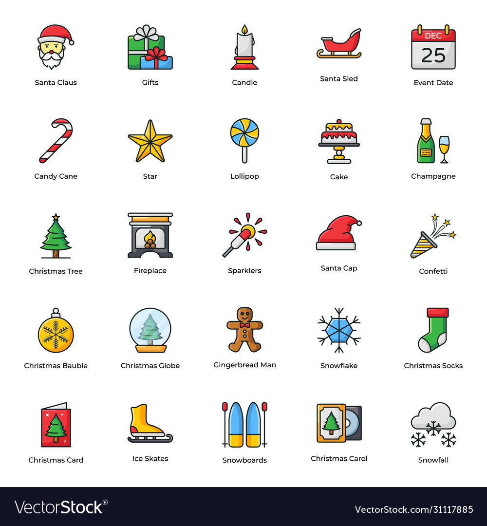 Pack christmas flat icons