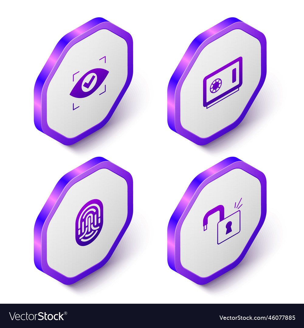 Set isometric eye scan safe fingerprint and open