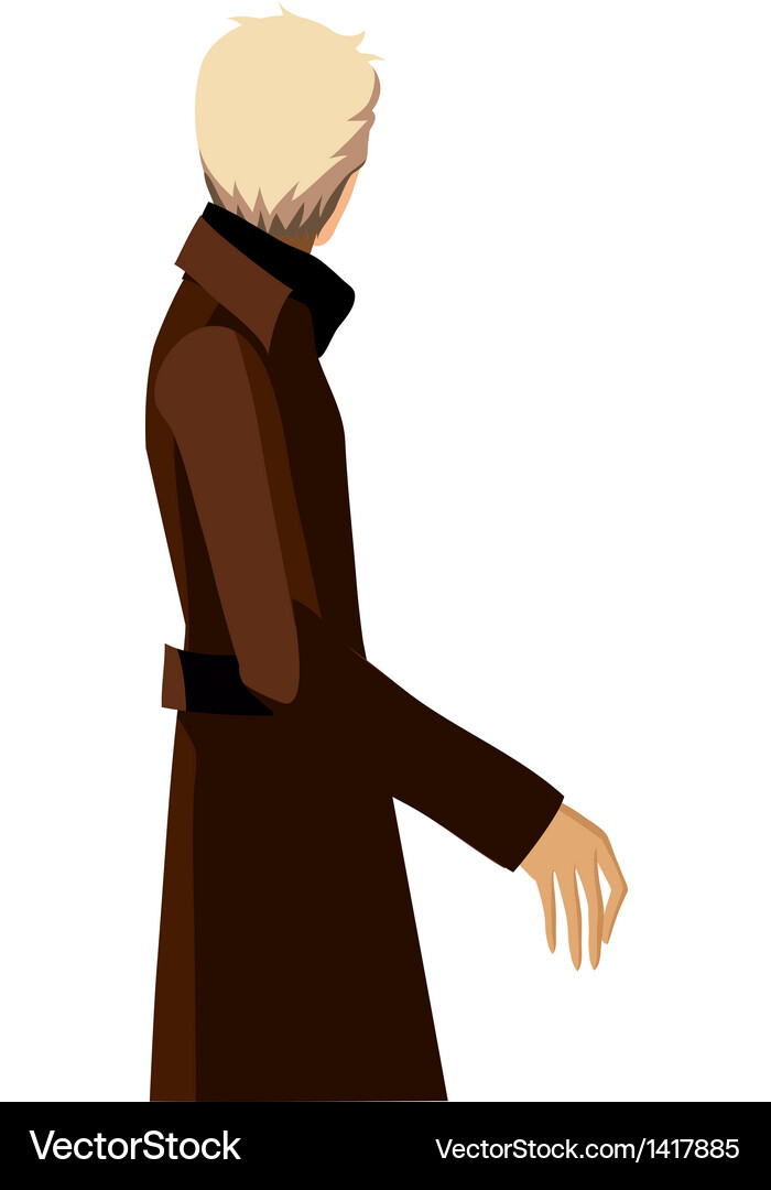 Side view man standing Royalty Free Vector Image