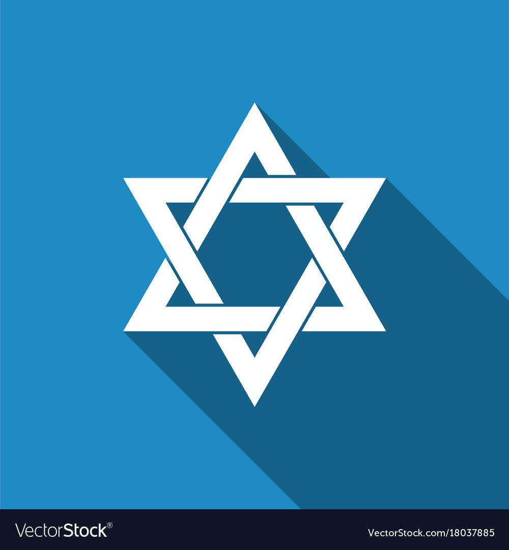 Star of david icon isolated with long shadow