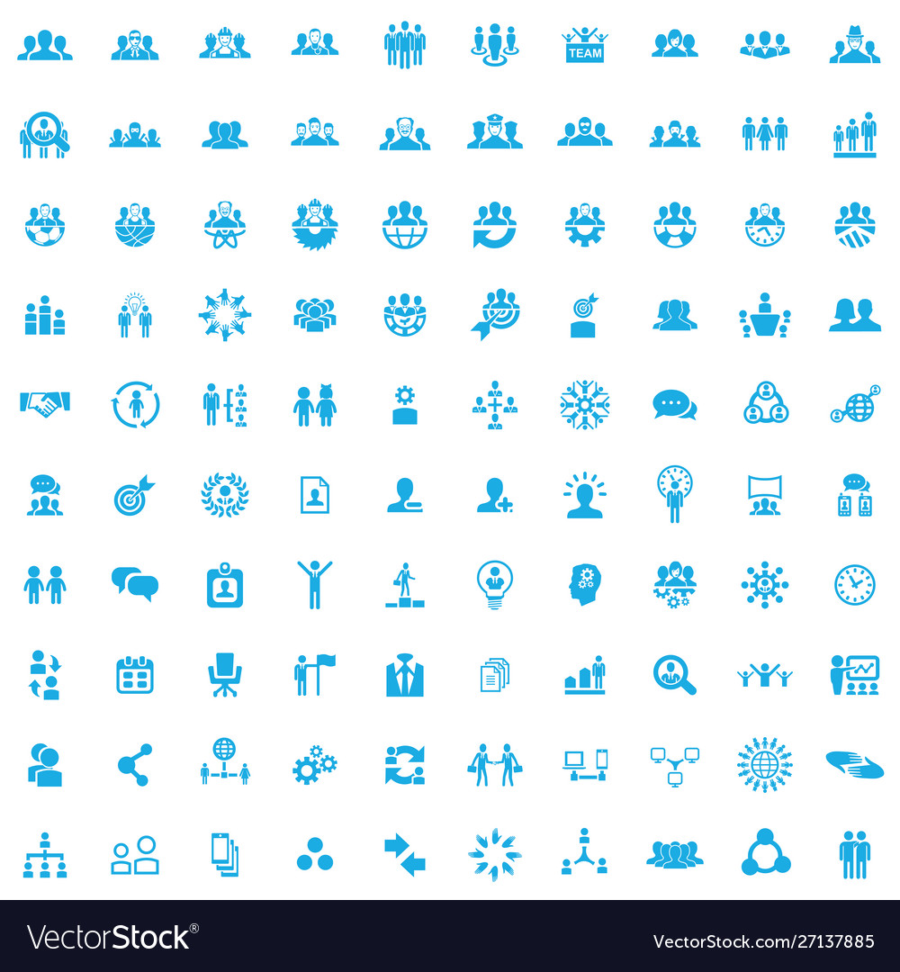 Teamwork 100 icons universal set for web and ui