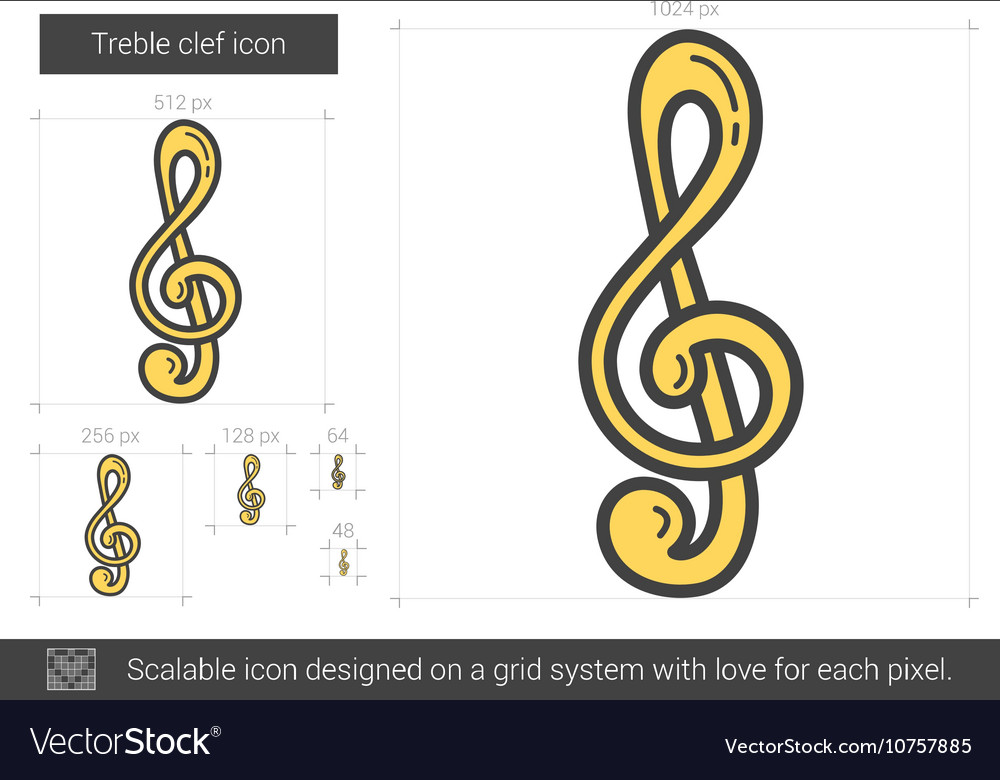 Treble clef line icon