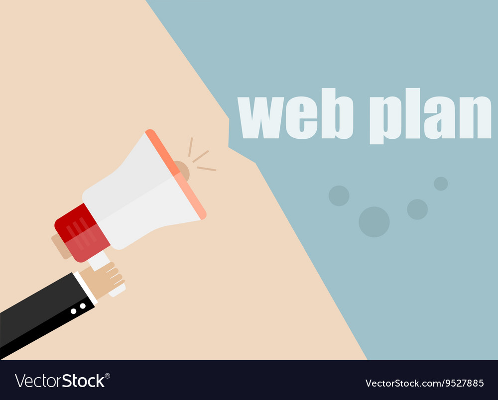 Web plan megaphone icon flat design