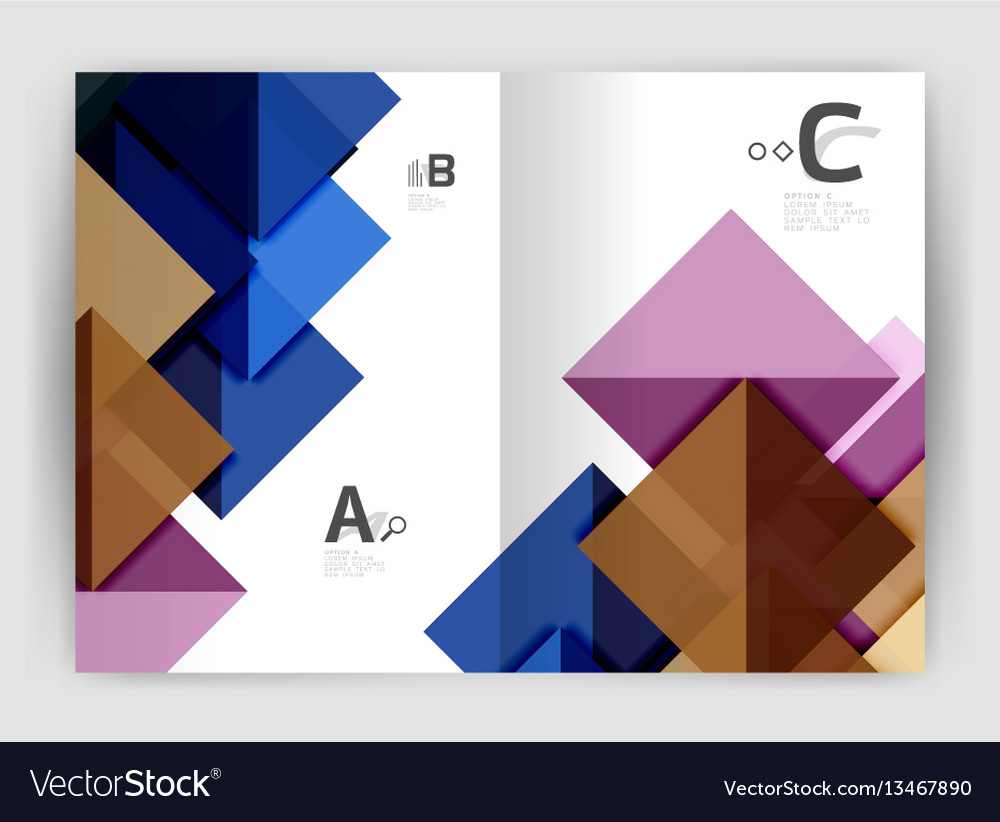 Abstract background with color triangles annual