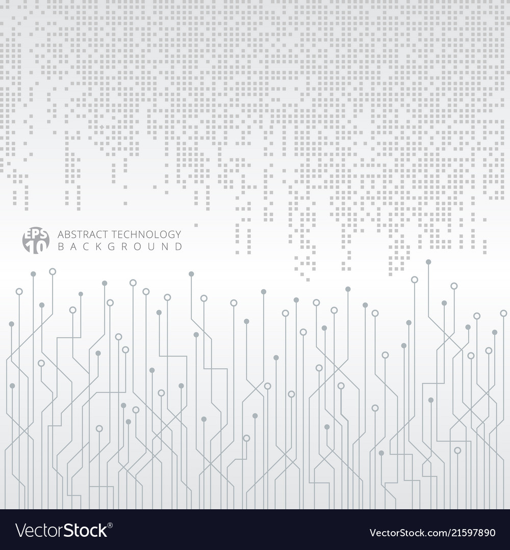 Abstract technology digital data gray square vector image Abstract technology digital data gray square