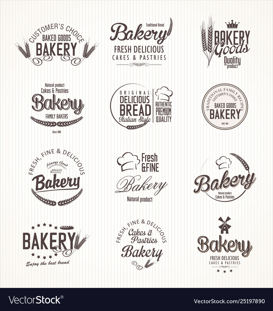 Bakery retro labels Royalty Free Vector Image - VectorStock