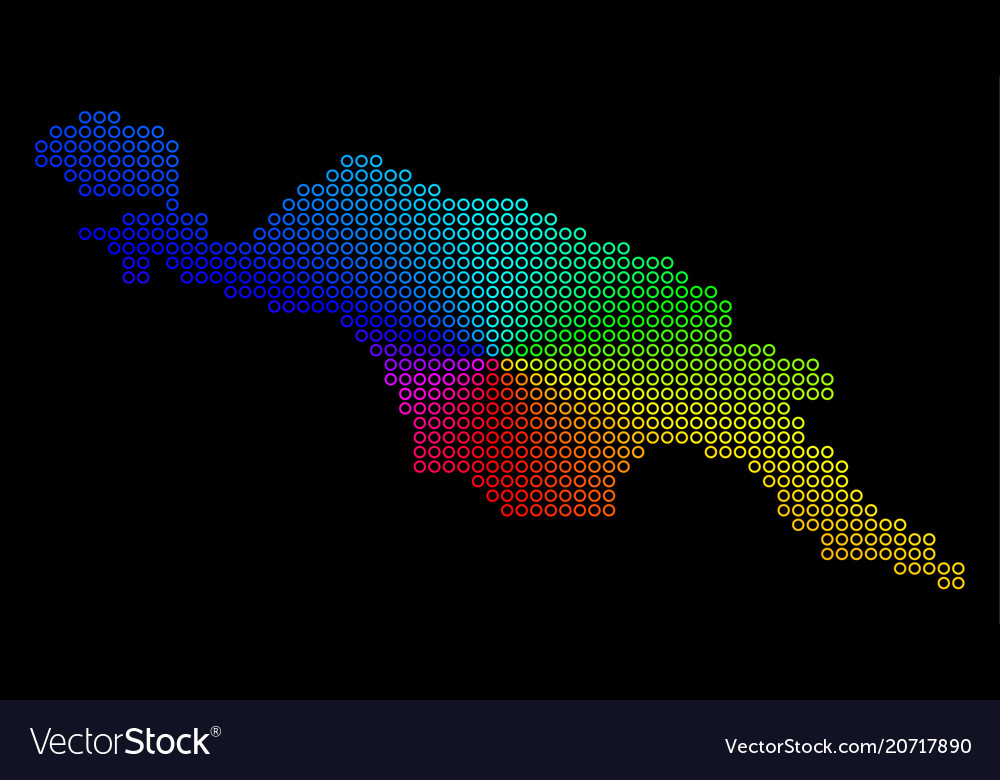 Bright dotted new guinea island map