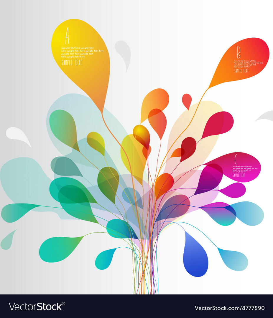 Colorful tree created from lines and leafs