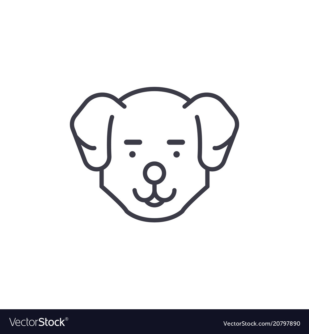 Cute dog head line icon sign Royalty Free Vector Image