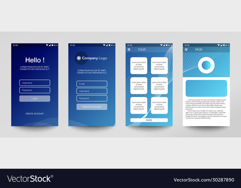 Design mobile app ui ux gui set user