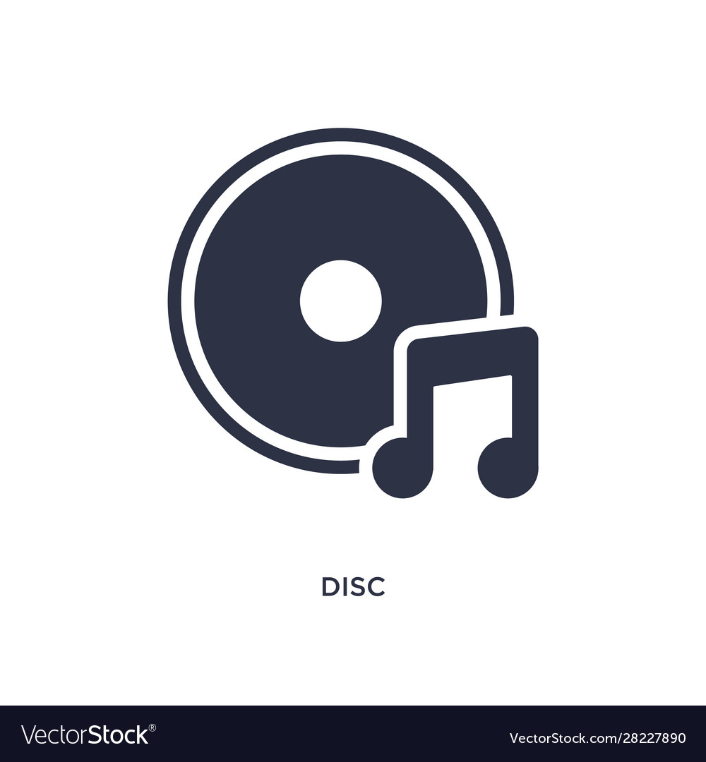 Disc icon on white background simple element from