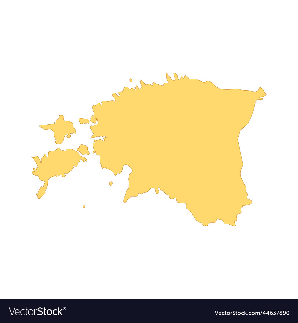 Estonia map color line element border vector image Estonia map color line element border
