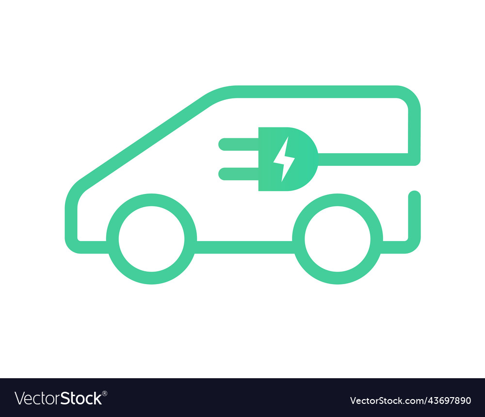 Ev car electric vehicle charger logo icon hybrid Vector Image