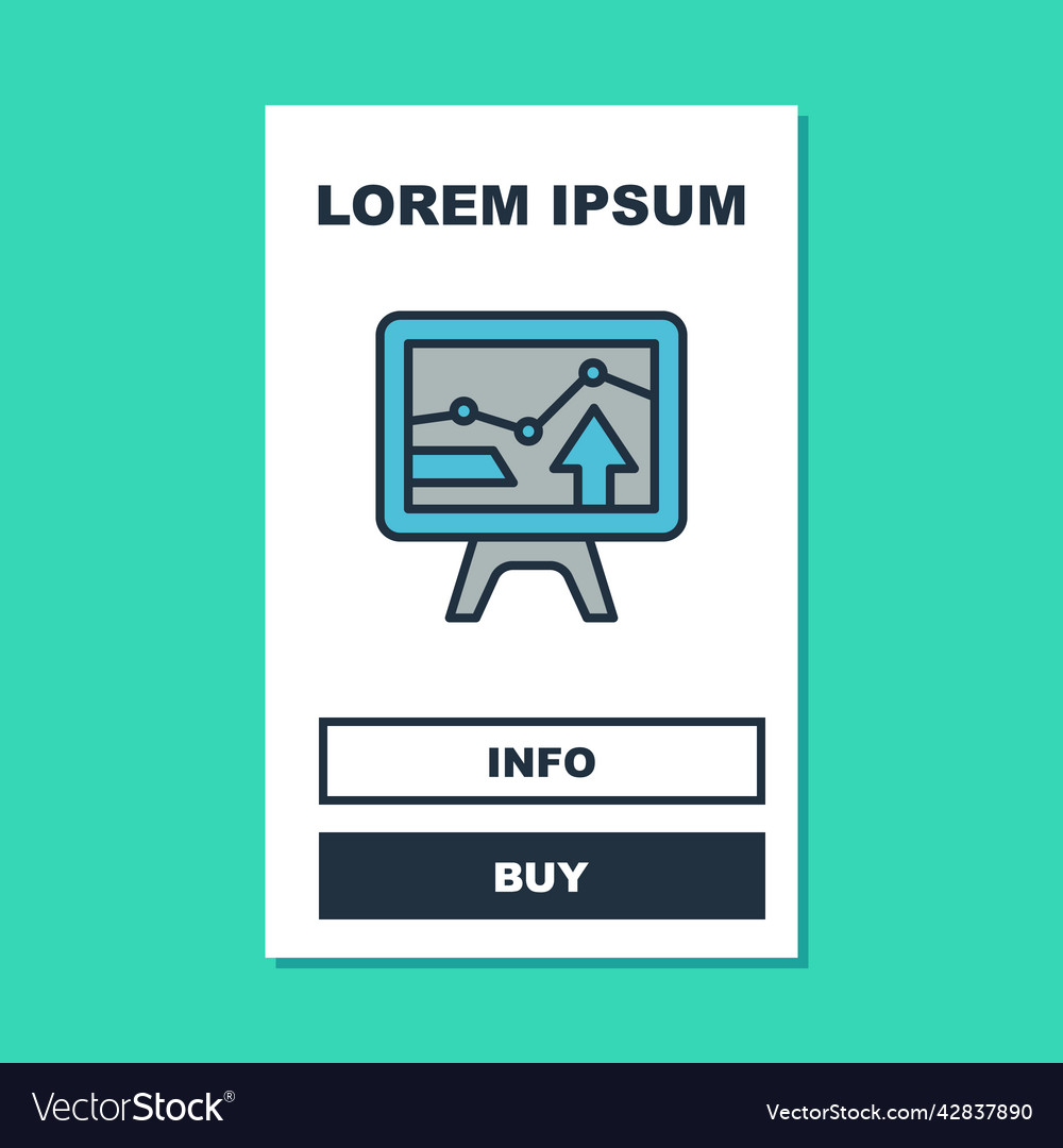 Gefüllte Kontur Computermonitor mit Diagrammdiagramm