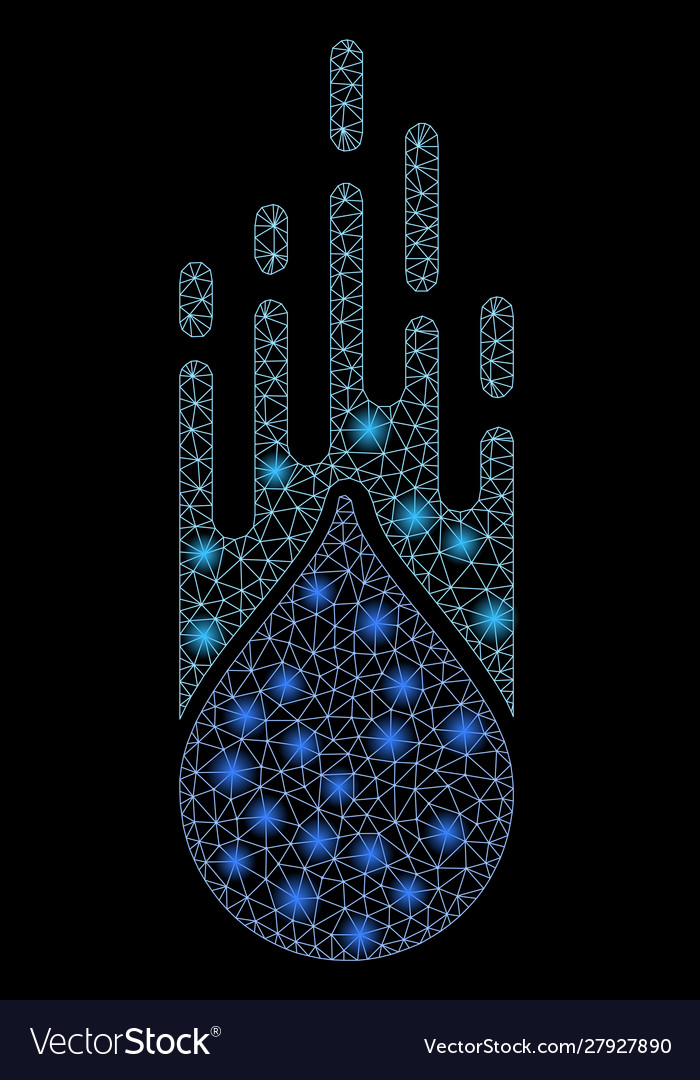 Flare mesh network falling drop with spots