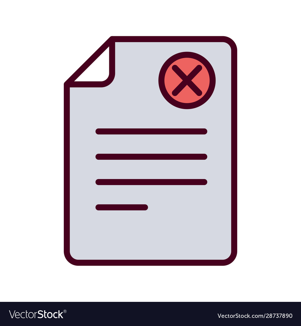 Isolated data document and x design Royalty Free Vector