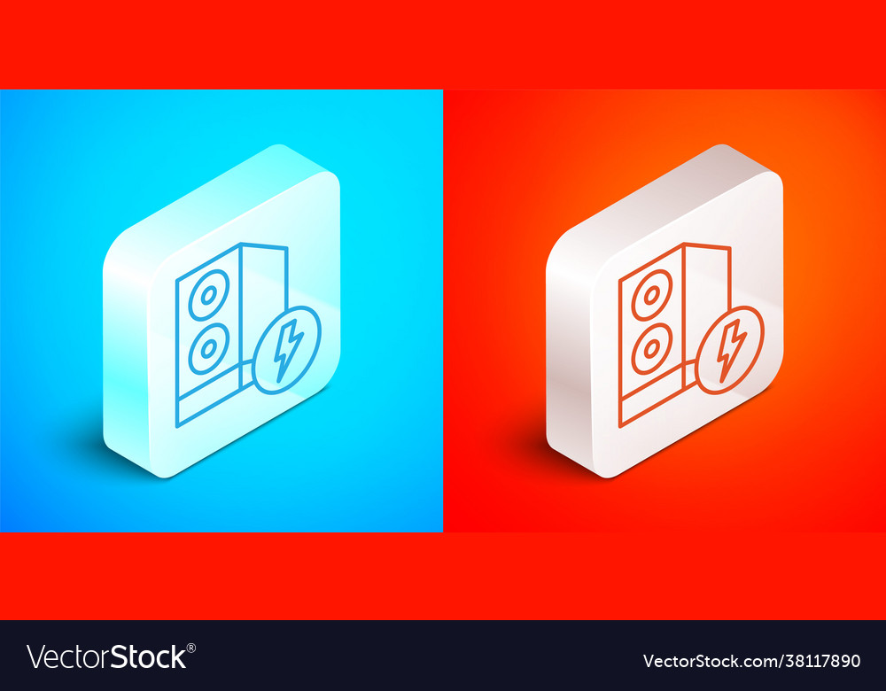 Isometric line case computer icon isolated vector image Isometric line case computer icon isolated