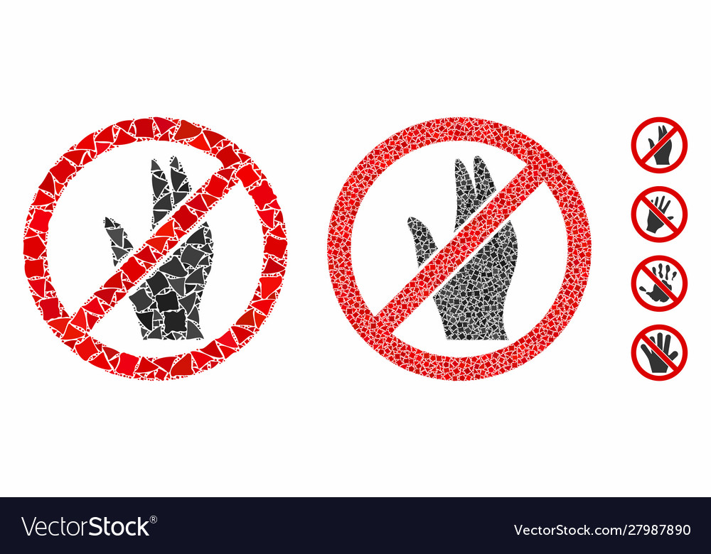 No manage hand composition icon bumpy items vector image No manage hand composition icon bumpy items