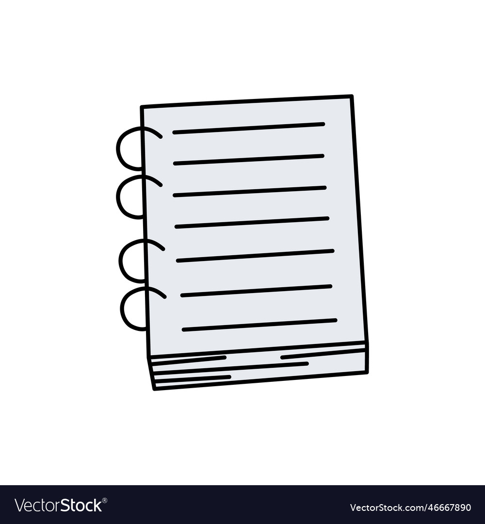 Notebook in cartoon style vector image Notebook in cartoon style
