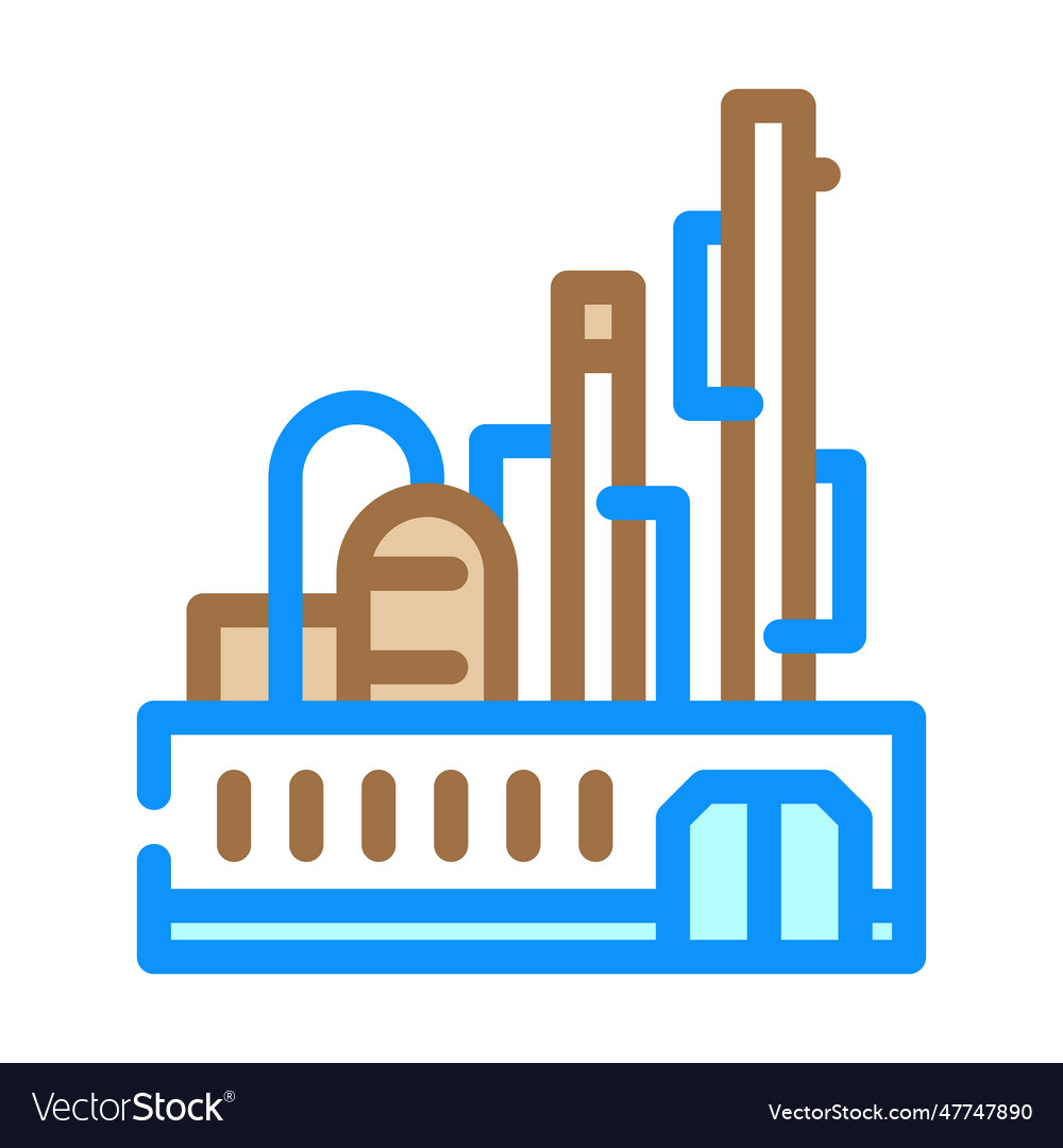 Oil refinery plant petroleum engineer color icon