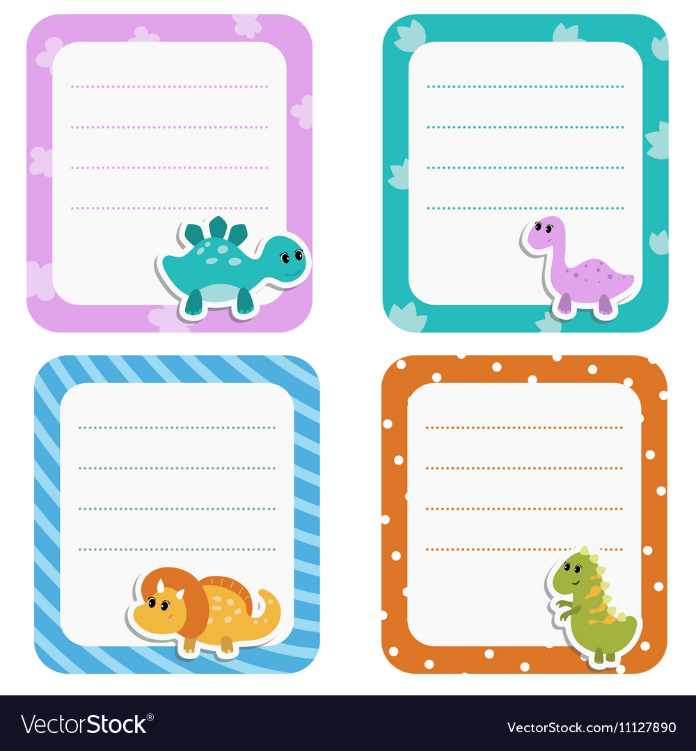 Set von niedlichen kreativen Karten mit Cartoon Dinosaurier