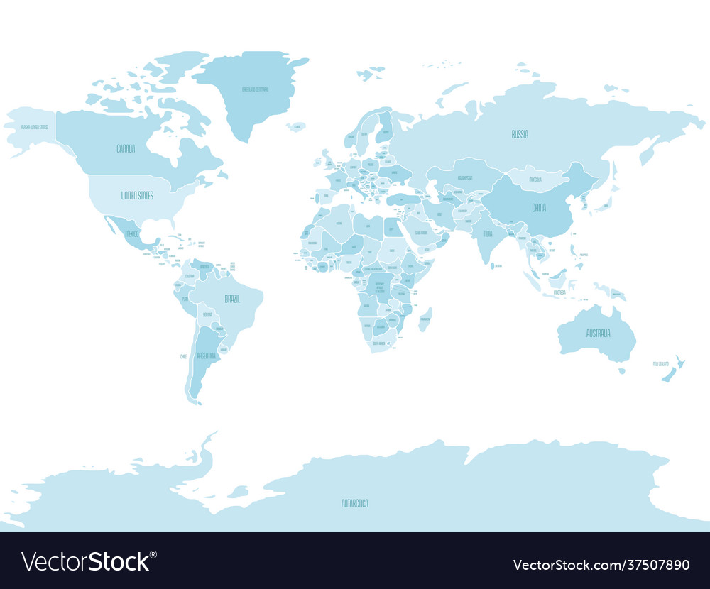 Simplified smooth border world map