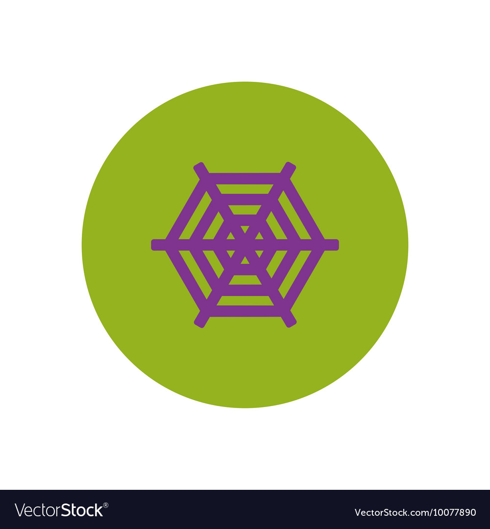 Stylish icon in color circle spider web