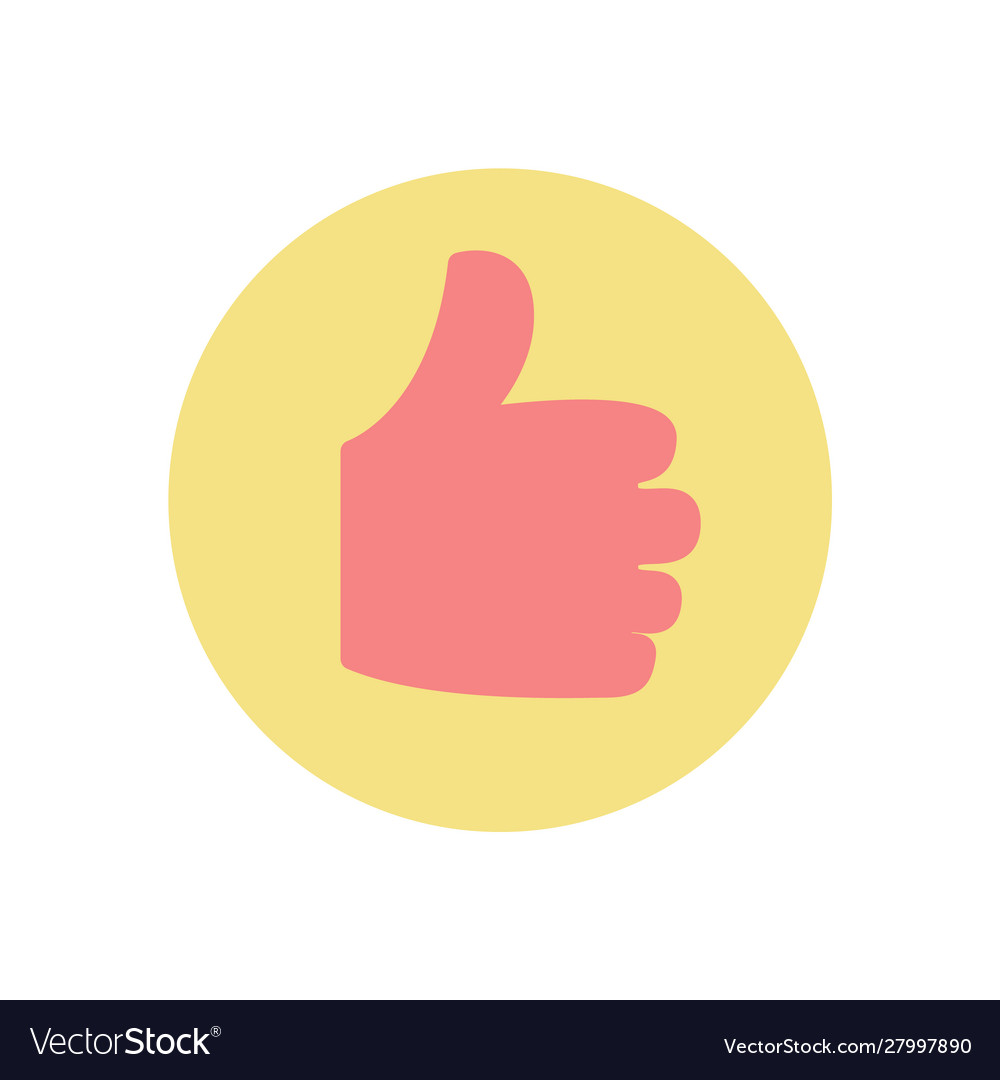 Thumb up approval and confirmation gesture icon vector image Thumb up approval and confirmation gesture icon