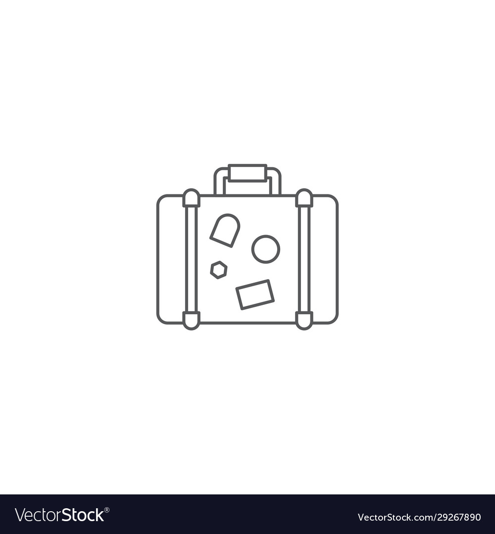 Reisekoffer-Icon-Konzept isoliert auf weiß vector image Reisekoffer-Icon-Konzept isoliert auf weiß