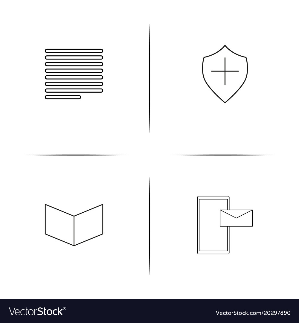Web and text simple linear icon setsimple outline