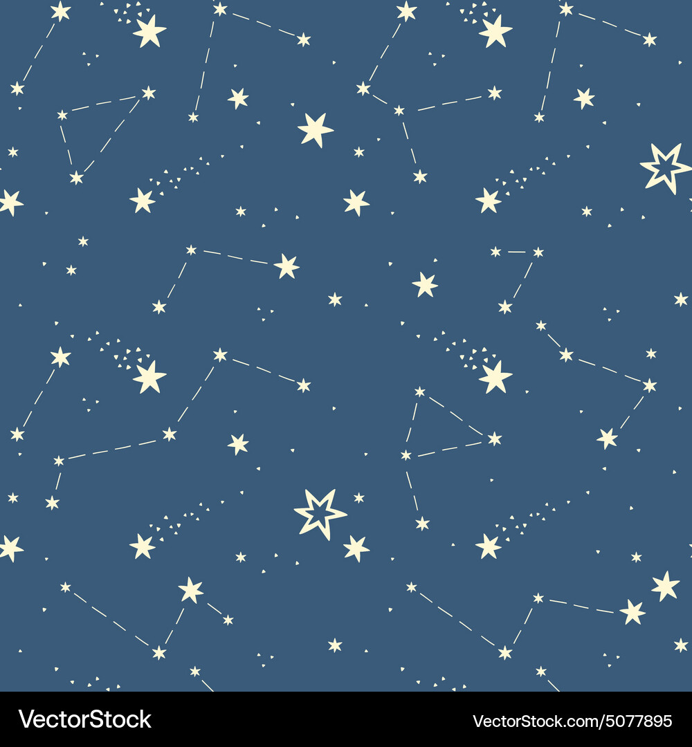 Celestial Starry Night Seamless Pattern Royalty Free Vector