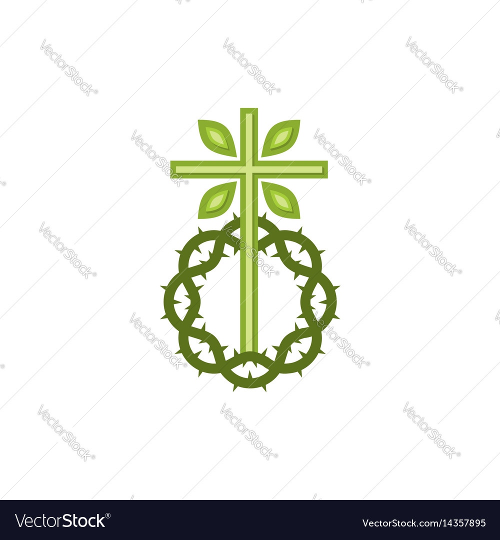 Church logo and christian symbols Royalty Free Vector Image