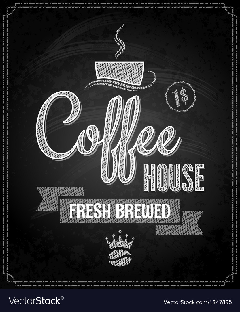 Download Coffee menu design chalkboard background Vector Image