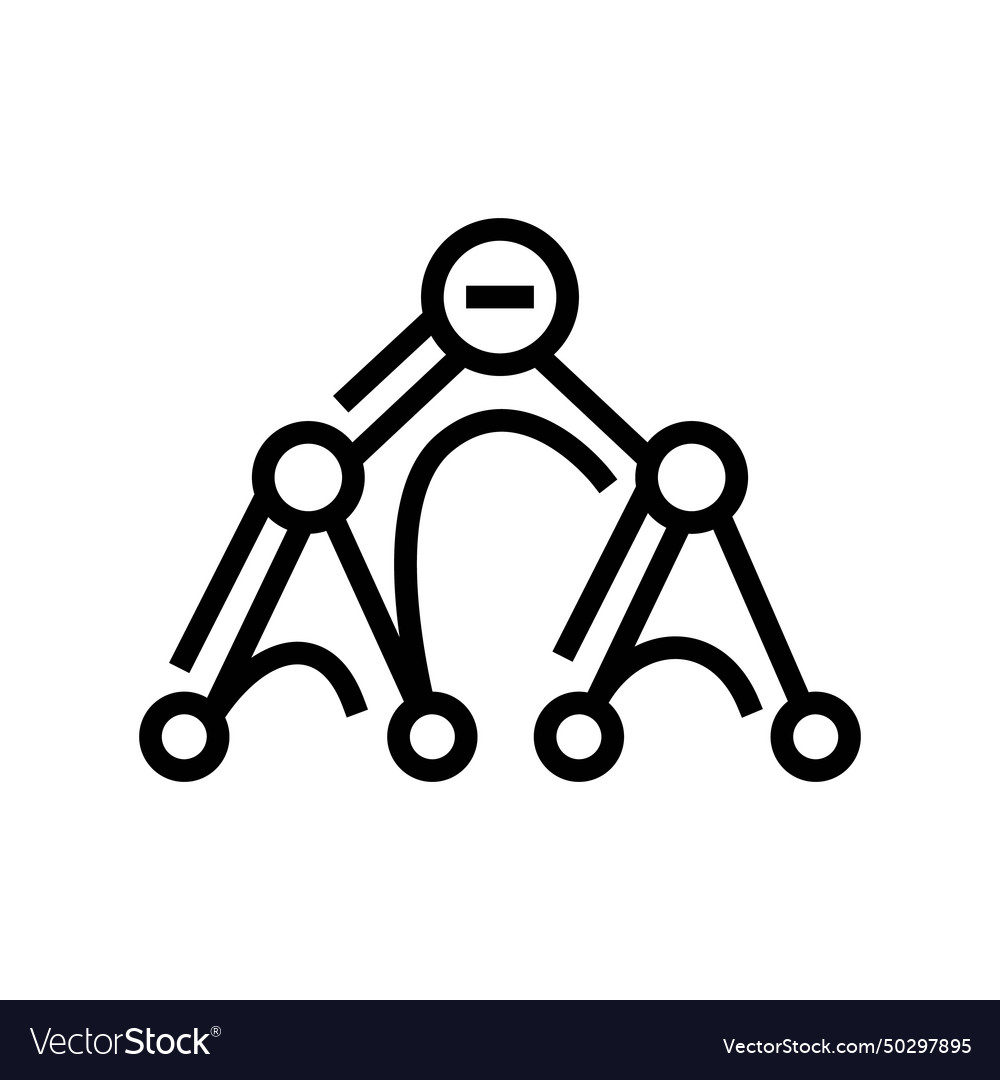 Depth first search dfs line icon vector image Depth first search dfs line icon