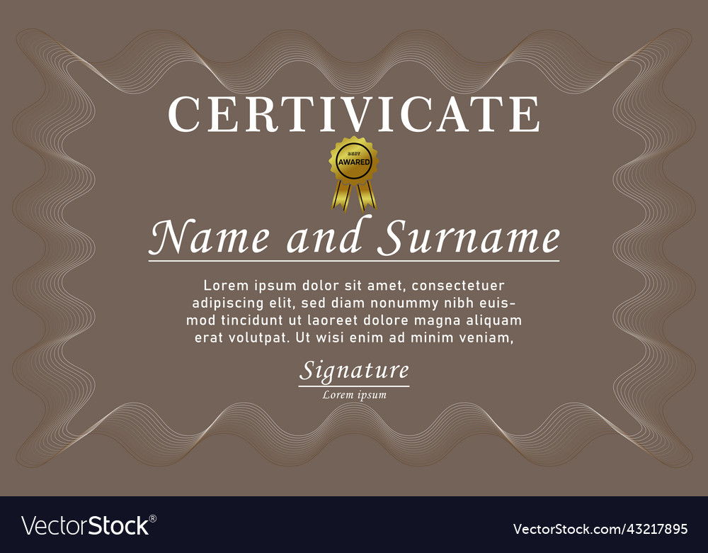 Design for certificate template Vector Image Design for certificate template