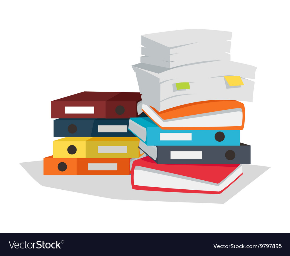 Documents Stack Flat Style