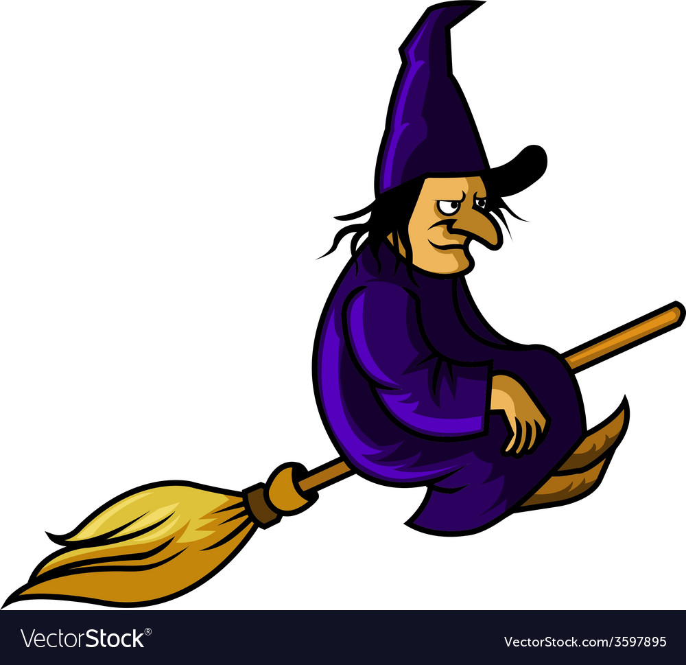 Flying witch Royalty Free Vector Image - VectorStock