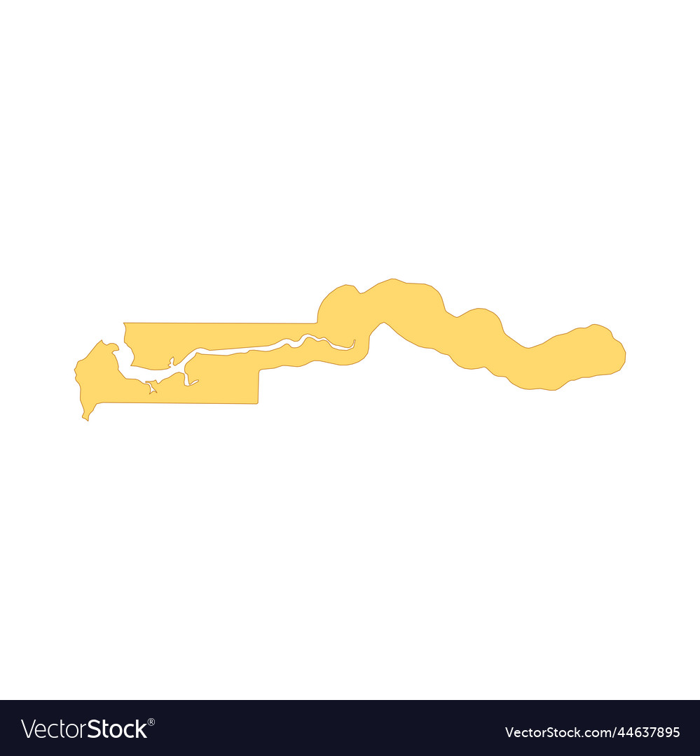 Gambia map color line element border Vector Image Gambia map color line element border