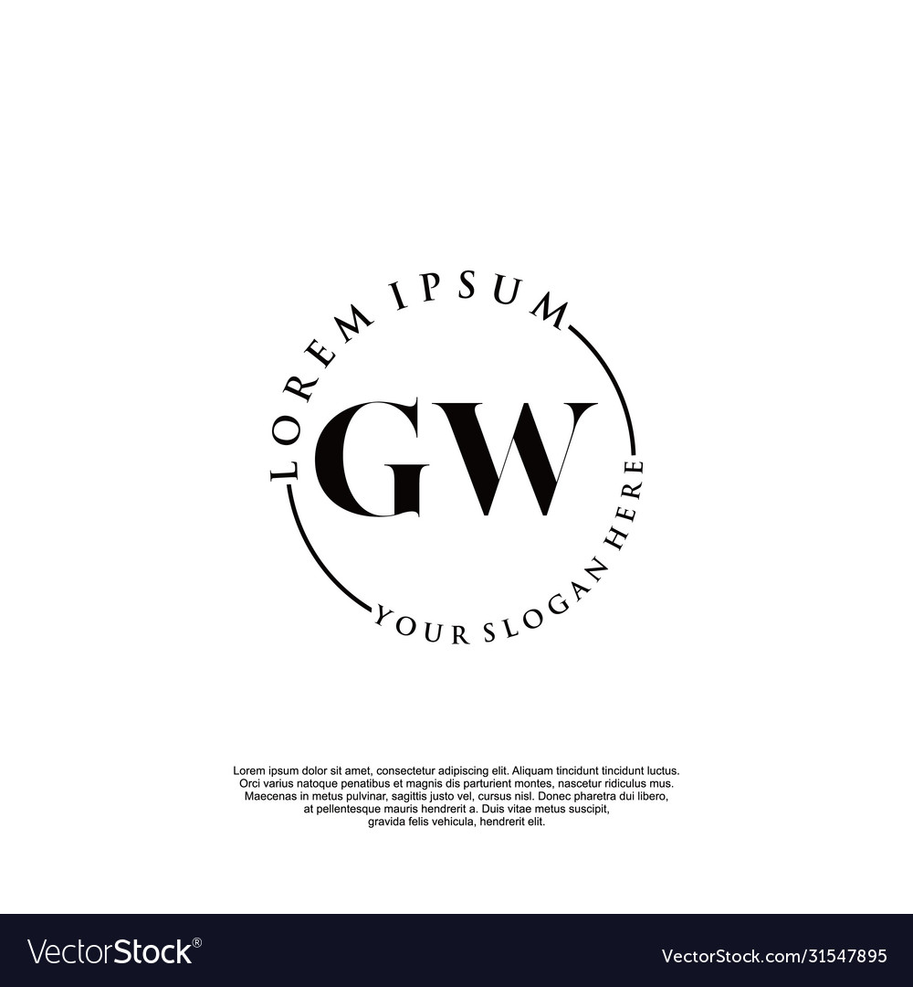 Gw Initial Handschrift Logo Design