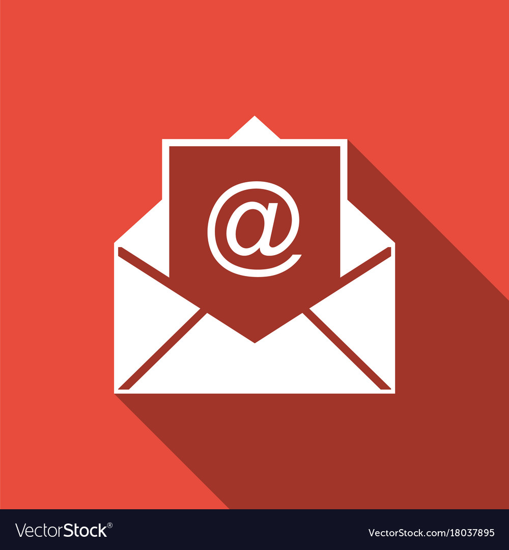 Mail Envelope Icon with Shadow