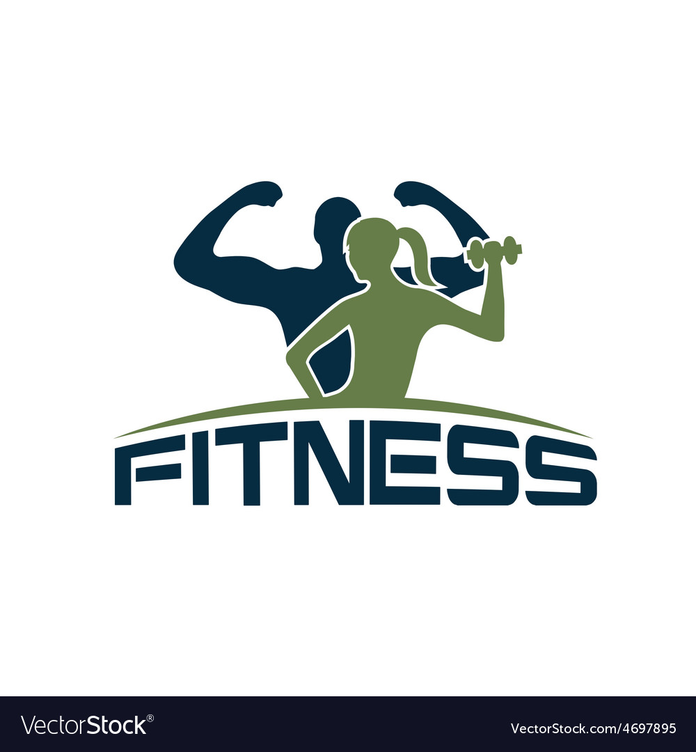 Man and woman of fitness silhouette character