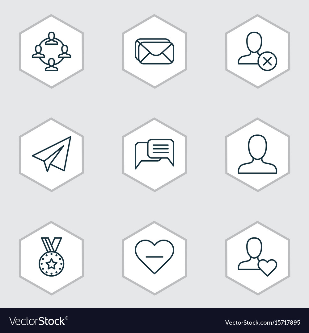 Network icons set collection of web profile team