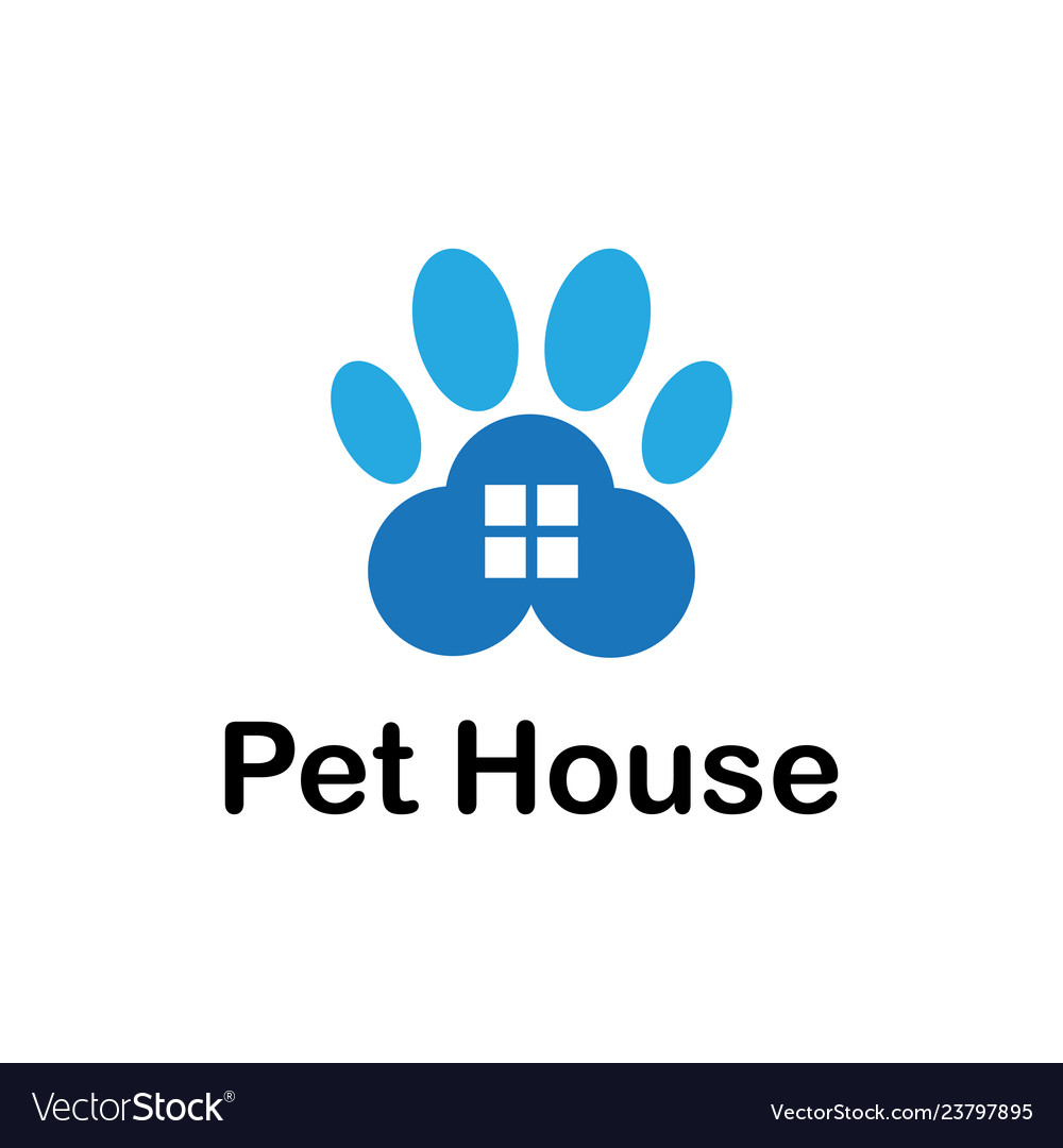 Pet house business logo Royalty Free Vector Image